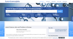 Desktop Screenshot of eurosciencejobs.com