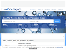 Tablet Screenshot of eurosciencejobs.com